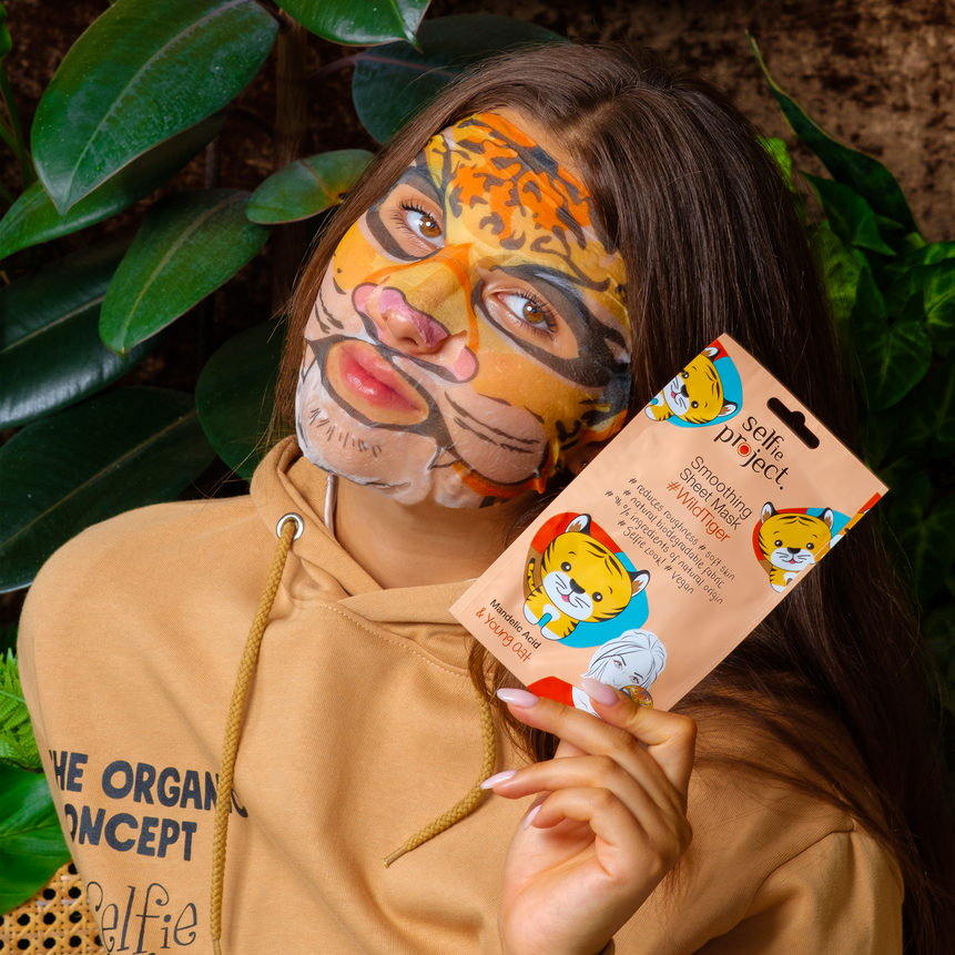 Selfie Project Wild Tiger Smoothing Sheet Mask Deep Hydration & Smooth Skin
