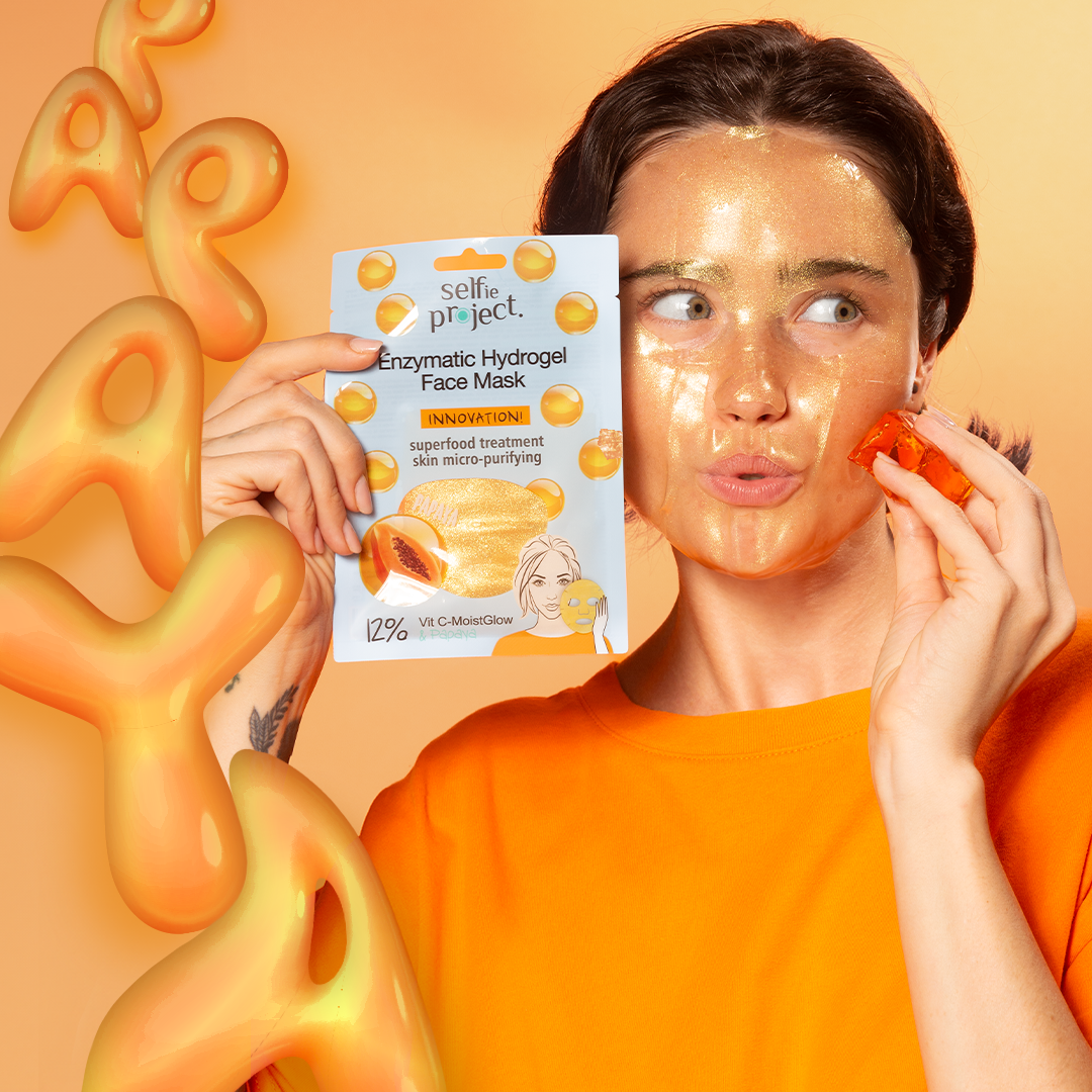 Selfie Project Enzymatic Hydrogel Face Mask Papaya Vitamin C Glow & Gentle Exfoliation