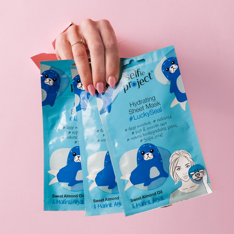 Selfie Project Animal Mask LuckySeal Moisturizing Sheet Mask (1 pc) for Hydration & Radiant Skin