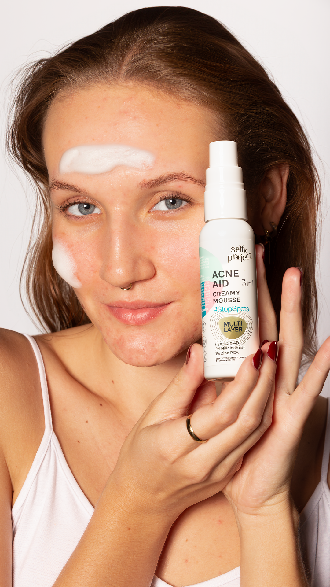 Selfie Project Acne Aid Cream Mousse 3in1 100 ml Hydrating & Clarifying Acne Treatment Foam