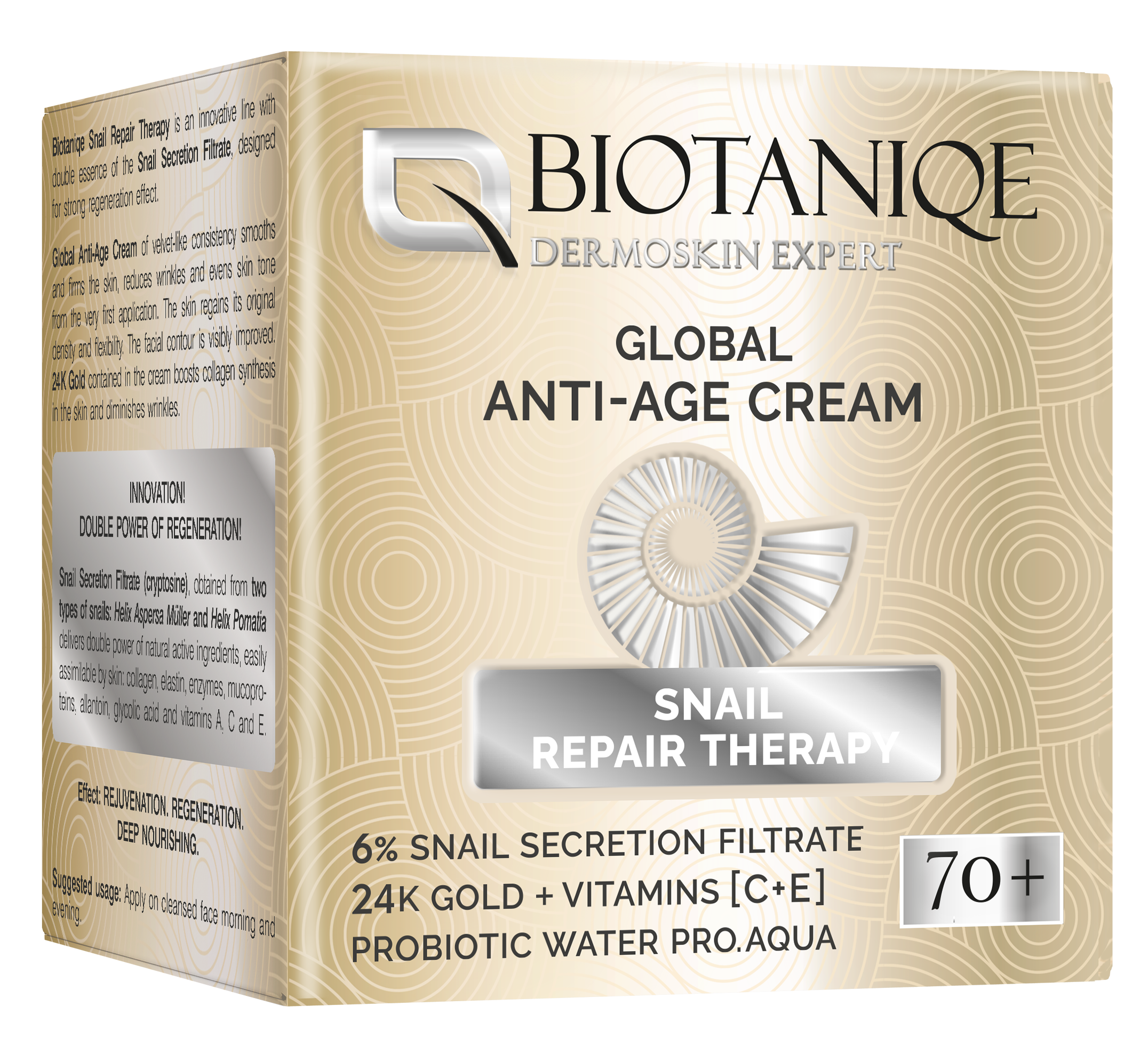Biotaniqe 70+ Snail Global Anti-Age Cream Day & Night Premium Anti-Aging Moisturizer