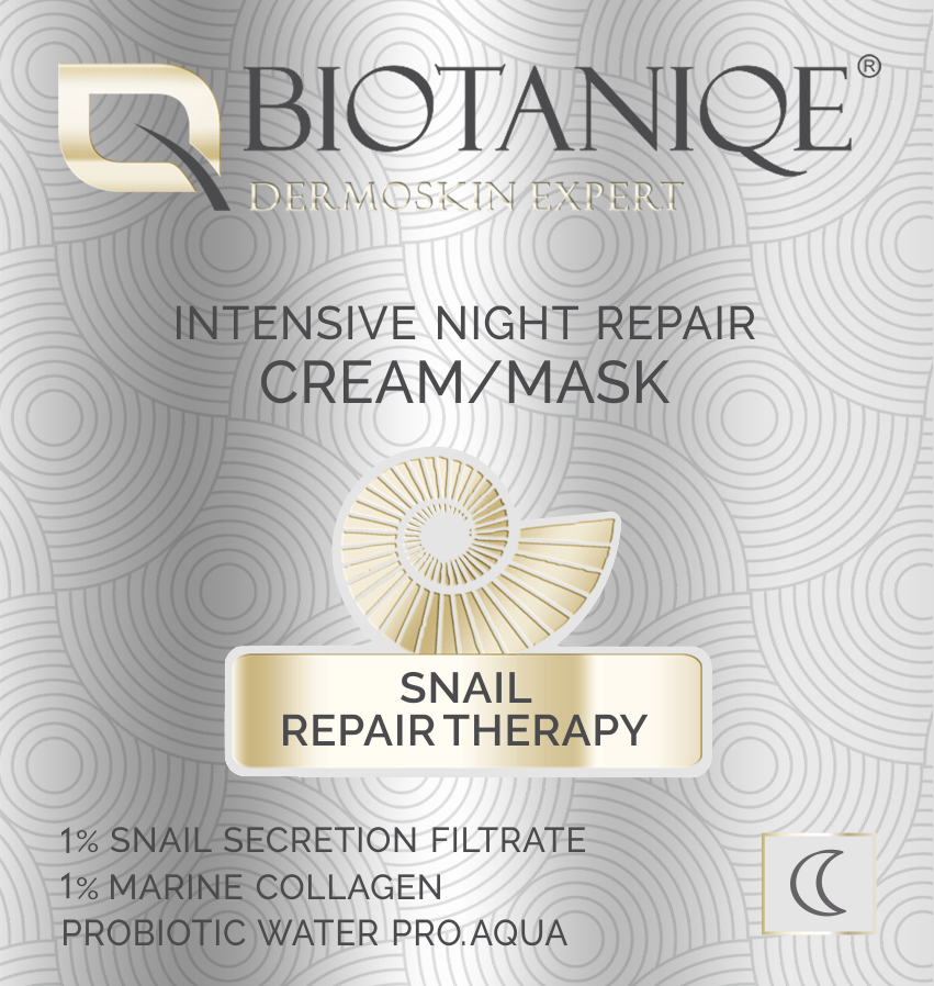 Biotaniqe Snail Intensive Night Repair Cream & Mask 50ml Anti-Aging Overnight Skin Renewal (30-40+)