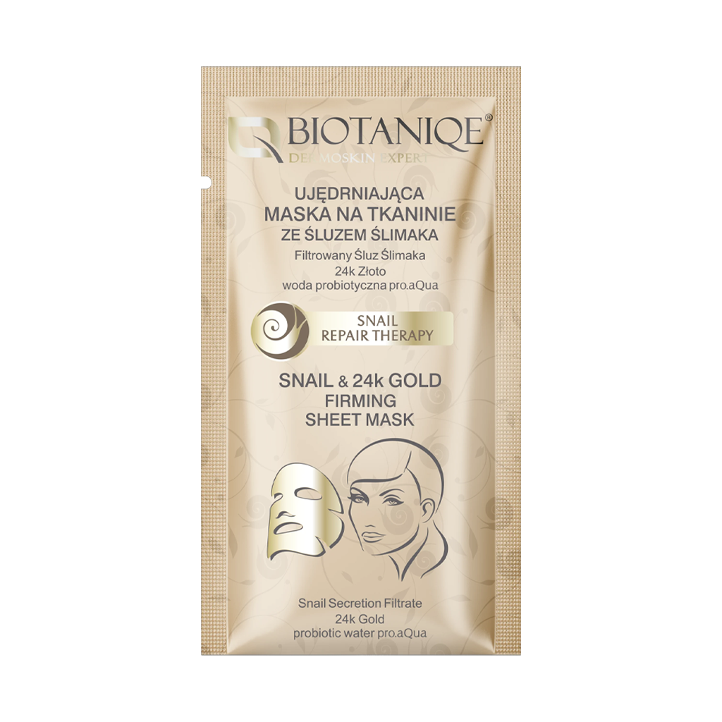 Biotaniqe Snail & 24K Gold Firming Sheet Mask for All Skin Types