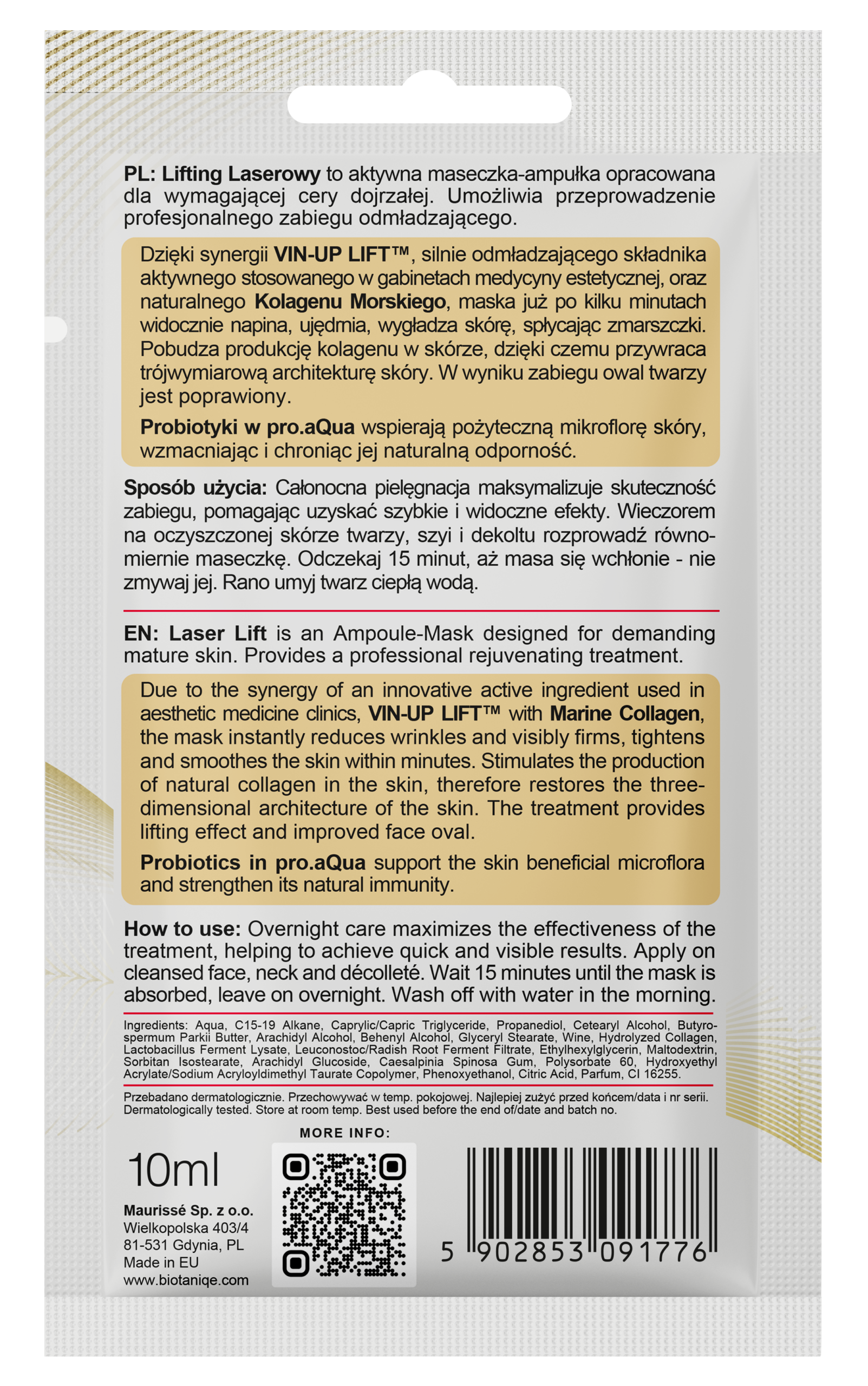 Biotaniqe Night Ampoule Mask Laser Lift Anti-Aging Overnight Repair Mask