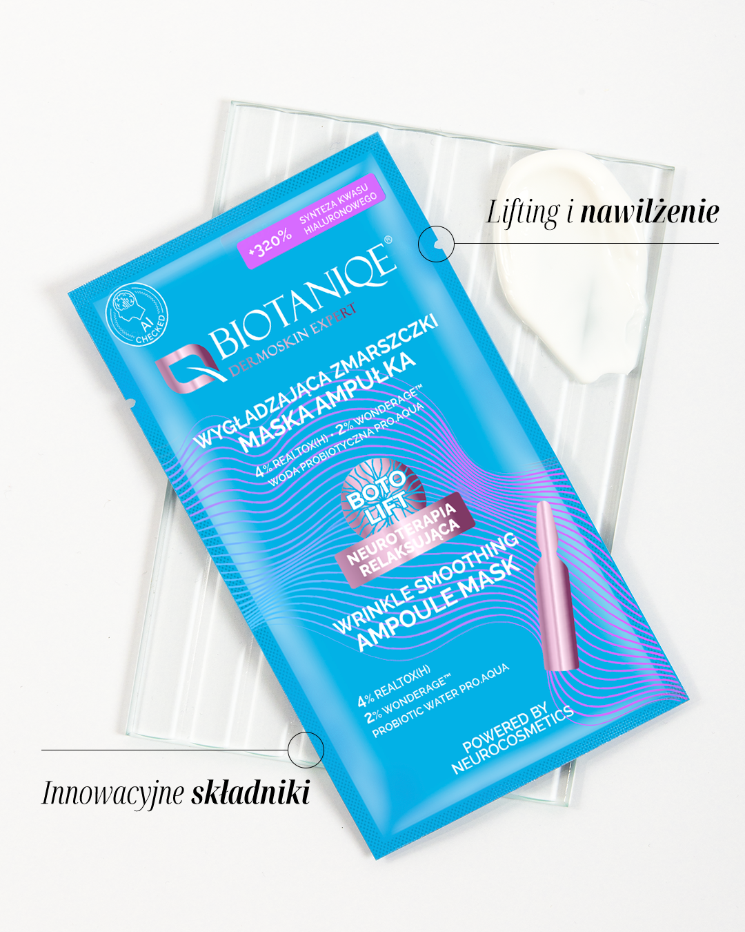 Biotaniqe, Boto - Lift, relaxing neurotherapy, wrinkle smoothing ampoule mask, 10 ml