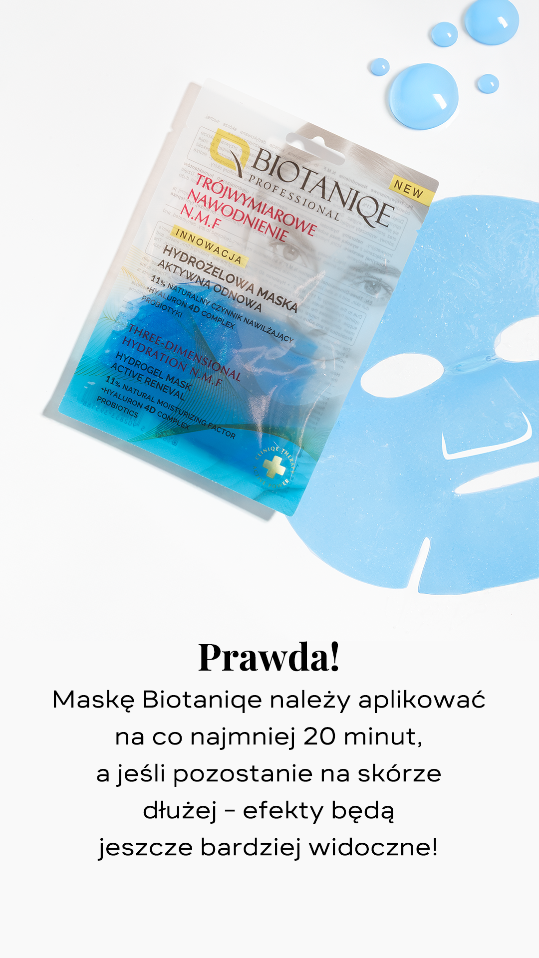 Biotaniqe Hydrogel Mask - 3D hydration N.M.F, 1 pcs