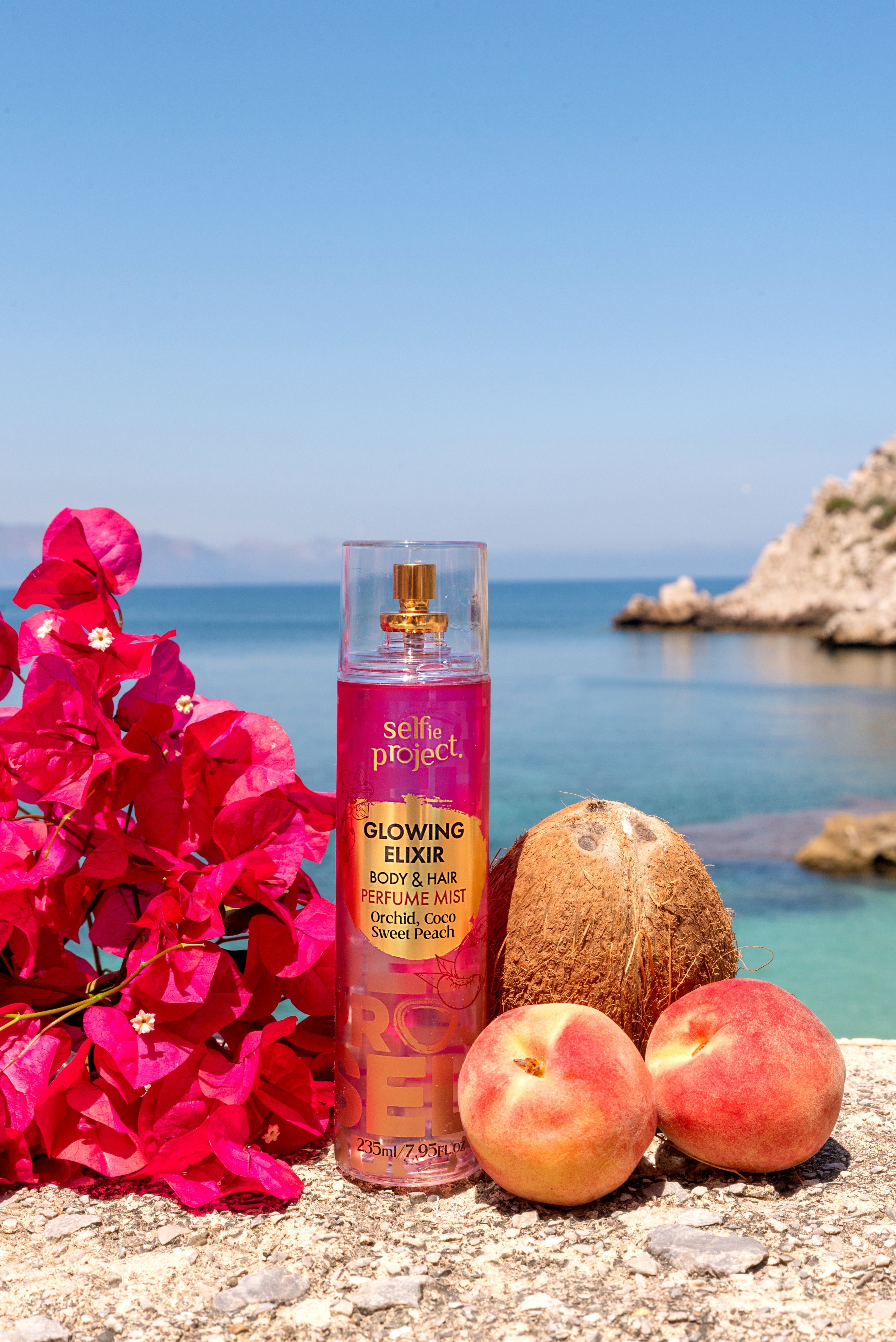 Selfie Project Glowing Elixir Body & Hair Perfume Mist Floral-Fruity Fragrance Mist for All-Day Freshness (235 ml)