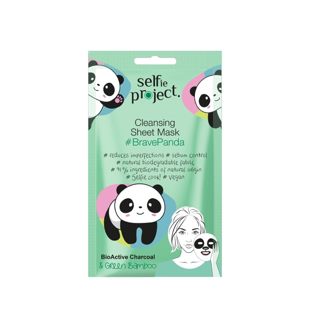 Selfie Project Animal Mask BravePanda Cleansing Sheet Mask for Deep Pore Purification