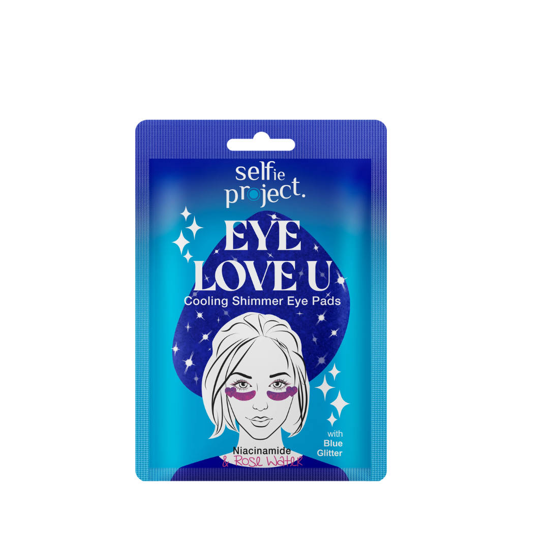 سلفي بروجيكت Eye Love U لصقات عين وردية لامعة ومبرّدة – ترطيب وتقليل الانتفاخ تحت العين