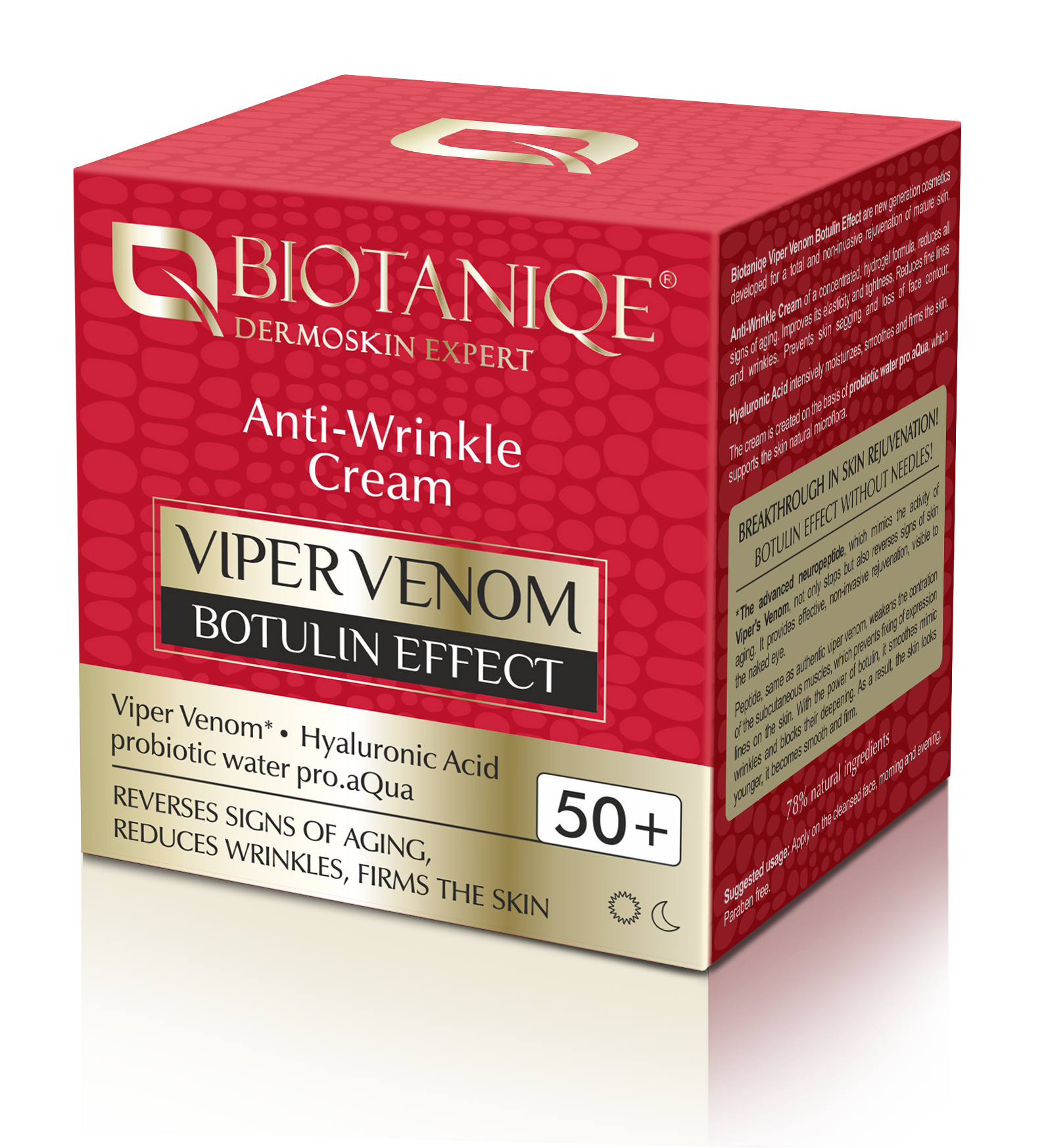 Biotaniqe Viper Venom Anti-Wrinkle Cream 50ml Botox-Effect Peptide Anti-Aging Face Cream