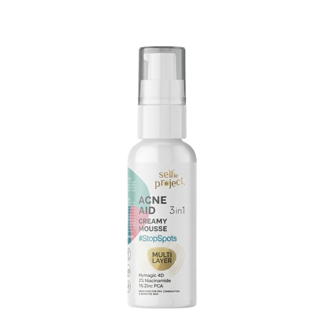 Selfie Project Acne Aid Cream Mousse 3in1 100 ml Hydrating & Clarifying Acne Treatment Foam